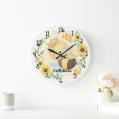 かわいいのまわりにとひまわり ラージ壁時計 (ホーム)