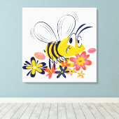 かわいいのまわりにと花 キャンバスプリント (インサイチュ (ウッドフロア))