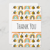 かわいいのまわりにと虹のパターンありがとう サンキューカード (正面/裏面)