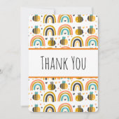 かわいいのまわりにと虹のパターンありがとう サンキューカード (正面)