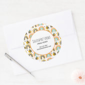 かわいいのまわりにと虹のパターン事業 ラウンドシール (封筒)