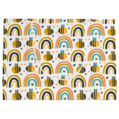 かわいいのまわりにと虹のパターン誕生日 ラージペーパーバッグ (裏面)