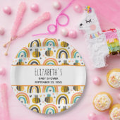 かわいいのまわりにと虹のパターン赤ちゃんシャワー ペーパープレート (パーティー)