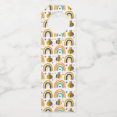 かわいいのまわりにと虹のパターン赤ちゃんシャワー ボトルネックタグ (裏面)