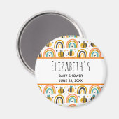 かわいいのまわりにと虹のパターン赤ちゃんシャワー マグネット (正面/裏面)