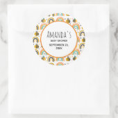 かわいいのまわりにと虹のパターン赤ちゃんシャワー ラウンドシール (バッグ)