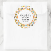 かわいいのまわりにと虹のパターン赤ちゃんシャワー ラウンドシール (バッグ)