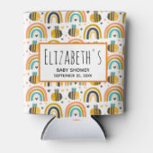 かわいいのまわりにと虹のパターン赤ちゃんシャワー 缶クーラー (正面)