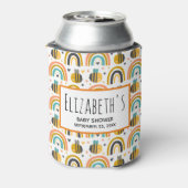 かわいいのまわりにと虹のパターン赤ちゃんシャワー 缶クーラー (缶裏面)