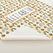 かわいいのまわりにと虹のパターン シェルパブランケット (3/4)