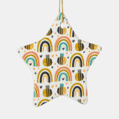 かわいいのまわりにと虹のパターン セラミックオーナメント (右)