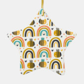 かわいいのまわりにと虹のパターン セラミックオーナメント (裏面)
