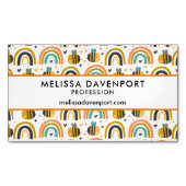 かわいいのまわりにと虹のパターン マグネット名刺 (正面)