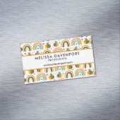 かわいいのまわりにと虹のパターン マグネット名刺 (インサイチュ)