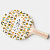 かわいいのまわりにと虹のパターン 卓球ラケット (横)