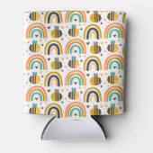 かわいいのまわりにと虹のパターン 缶クーラー (正面)