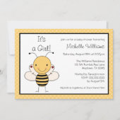 かわいいのまわりにの水玉模様のベビーシャワー 招待状 (正面)