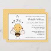 かわいいのまわりにの水玉模様のベビーシャワー 招待状 (正面/裏面)