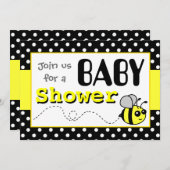 かわいいのまわりにの黄色および黒いベビーシャワー 招待状 (正面/裏面)