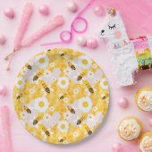 かわいいのまわりにイエローハニーコーム赤ちゃんシャワー ペーパープレート (パーティー)