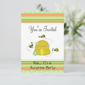 かわいいのまわりにサプライズパーティの招待状 招待状 (スタンド正面)