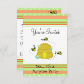 かわいいのまわりにサプライズパーティの招待状 招待状 (正面/裏面)