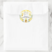 かわいいのまわりにハニーポットフローラベビーシャワーの好意 ラウンドシール (バッグ)