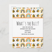 かわいいのまわりにパターン赤ちゃんシャワー日付を保存 インビテーションポストカード (正面/裏面)