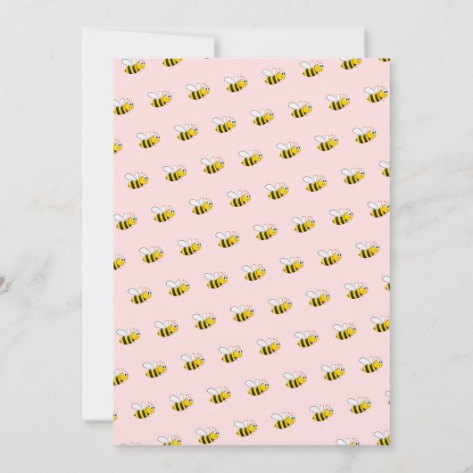 かわいいのまわりにピンクのひまわり赤ちゃんシャワー 招待状 (裏面)