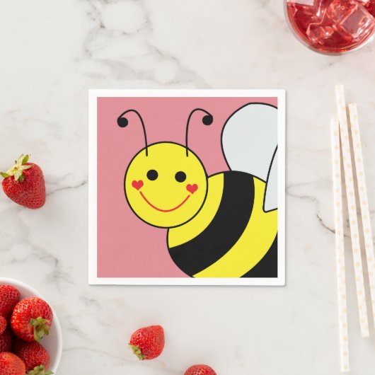 かわいいのまわりにピンク スタンダードカクテルナプキン (インサイチュ)