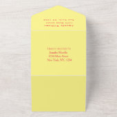 かわいいのまわりにフローラ水色ベビーシャワーすべて オールインワン招待状 (外側)