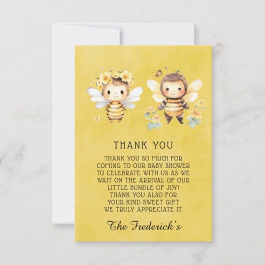 かわいいのまわりにベビーシャワーサンキューカード サンキューカード (正面)