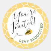 かわいいのまわりにベビーシャワーパーティー招待されました ラウンドシール (正面)