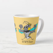 かわいいのまわりに漫画Cust.文字黄色のラテマグカップ カフェラテマグ (右アングル)