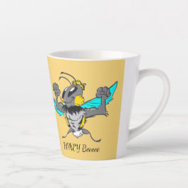 かわいいのまわりに漫画Cust.文字黄色のラテマグカップ カフェラテマグ