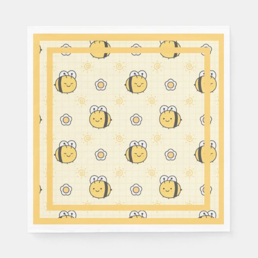 かわいいのまわりに男の子の子の赤ちゃんシャワー スタンダードランチョンナプキン (正面)