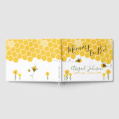 かわいいのまわりに男女兼用の赤ちゃんシャワー ゲストブック (全面)