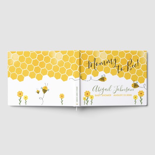 かわいいのまわりに男女兼用の赤ちゃんシャワー ゲストブック (全面)