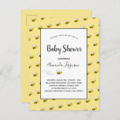 かわいいのまわりに黄色の赤ちゃんシャワー ポストカード (正面/裏面)