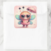 かわいいのまわりに（傘あり） スクエアシール (バッグ)