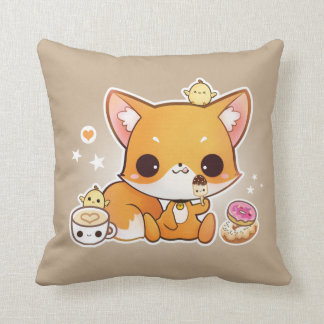 かわいいのアイスクリームを持つかわいいチビ(小さくかわいく書いた感じ)の孤 クッション