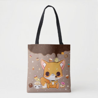 かわいいのアイスクリームを持つかわいいチビ（小さくかわいく書いた感じ）の孤 トートバッグ