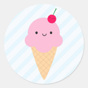 かわいいのアイスクリームコーン ラウンドシール