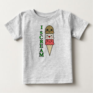 かわいいのアイスクリーム ベビーTシャツ