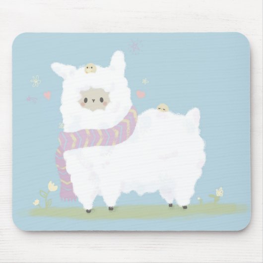 かわいいのアルパカMousepad. マウスパッド (正面)