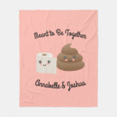 かわいいのウンチ及びTP (トイレットペーパー)のガールフレンドのギフト フリースブランケット (正面)