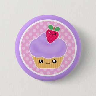 かわいいのカップケーキのいちご 缶バッジ