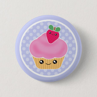 かわいいのカップケーキのいちご 缶バッジ