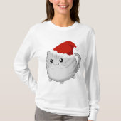 かわいいのクリスマスの灰色の虎猫の子猫猫 Tシャツ (正面)
