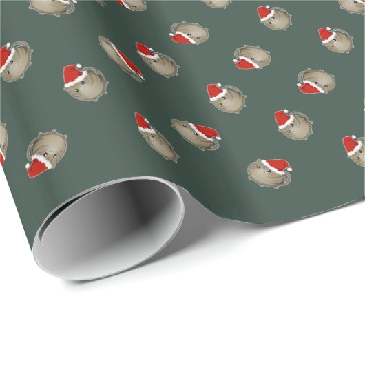 かわいいのクリスマスの茶色の虎猫の子猫猫 ラッピングペーパー (ロールコーナー)